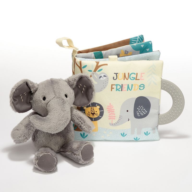 Lambs & Ivy Jungle Friends Developmental Soft Book & Elephant Plush Toy Gift Set | Target