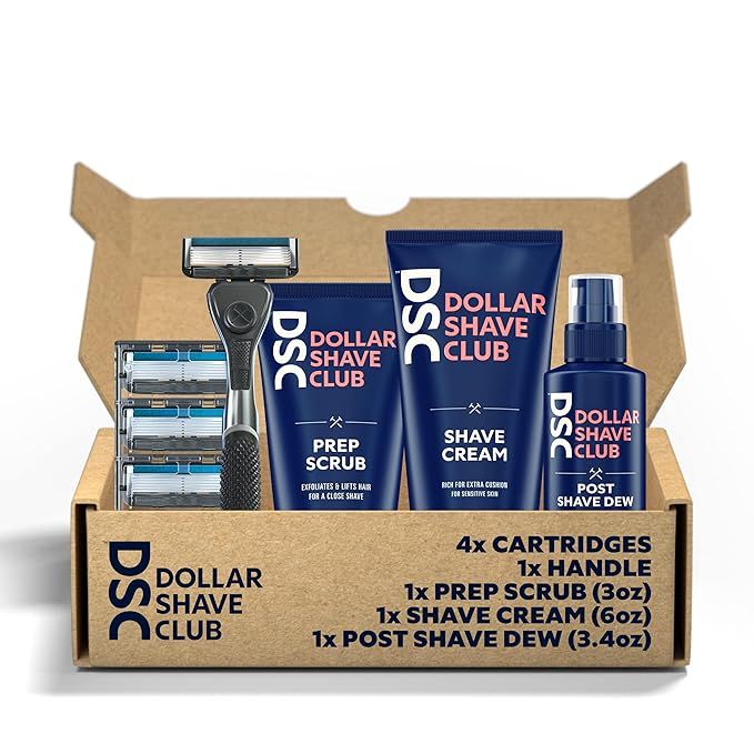 Dollar Shave Club | 6-Blade Ultimate Shave Bundle | Diamond Grip Club Series Razor Handle, 6-Blad... | Amazon (US)