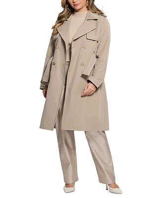 GUESS Women's Jenny Faux-Leather Trench Coat - Macy's | Macy's