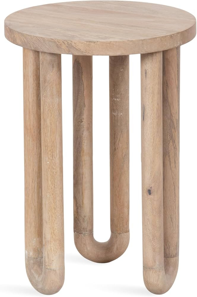Kate and Laurel Kenzo Modern Wooden Round Side Table, 14 x 14 x 20, Light Natural, Transitional W... | Amazon (US)