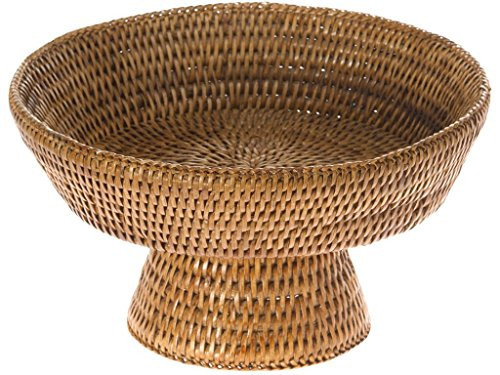 KOUBOO La Jolla Rattan Fruit Bowl, Decorative Kitchen Basket, Wicker Storage Bowl for Fruit, Vegetables, Modern Home Decor, Serving Platter, Small Scalloped Tray, Honey Brown | Amazon (US)