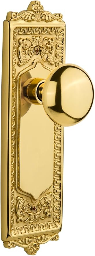 Nostalgic Warehouse Egg & Dart Plate with New York Knob, Single Dummy, Unlacquered Brass | Amazon (US)