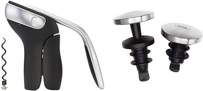 OXO SteeL Vertical Lever Corkscrew with Removable Foil Cutter,Black/Silver,2.1 & SteeL Expanding ... | Amazon (US)