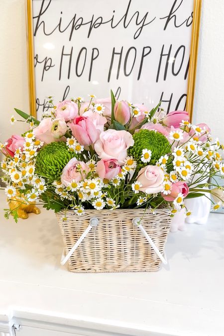 Basket Spring Floral Arrangement🌷🐇 comment "basket" to get the link to shop straight to your inbox!

This is a perfect centerpiece for your Easter tablescape and you can use any basket! I soaked the floral foam in water and put it in a plastic container to protect the basket. Also, I also got my fresh flowers from Trader Joe's! 

#LTKparties #LTKSeasonal #LTKhome