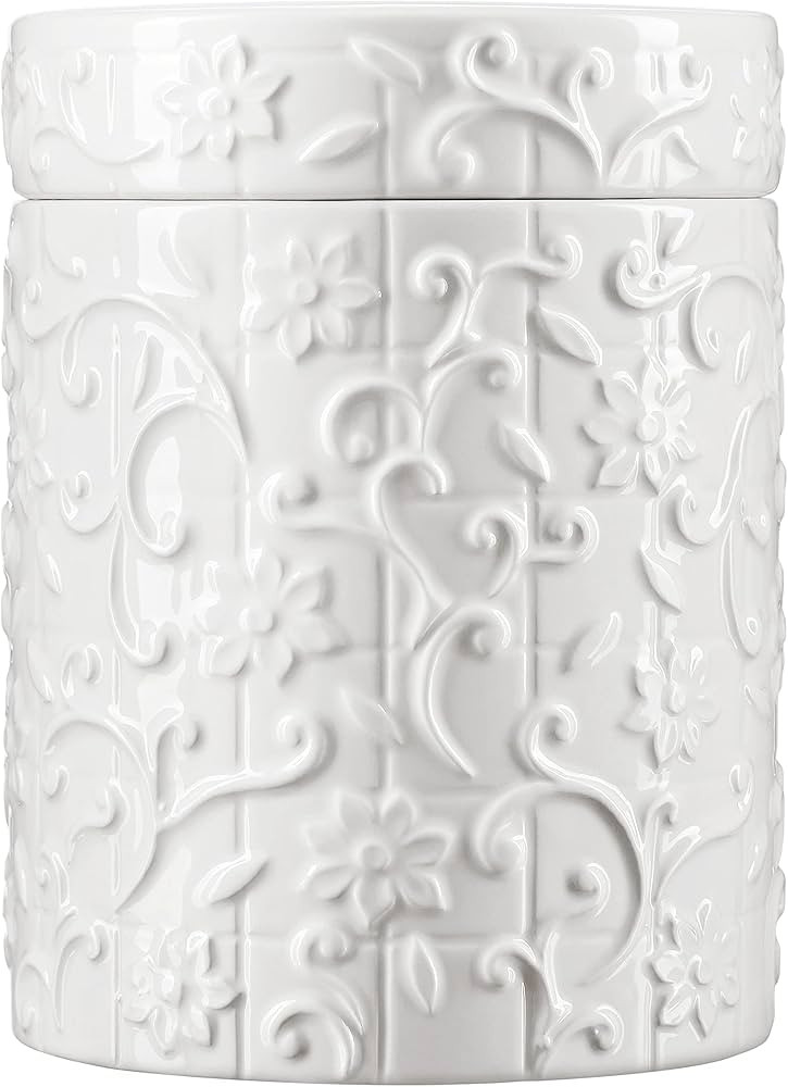 TAWCHES Flying Flowers Ceramic Kitchen Canister Airtight Coffee Bean Container For Ground | Amazon (US)