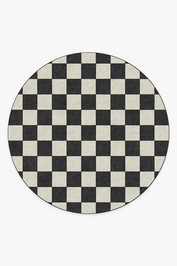 Jaque Checkered Black Rug | Ruggable