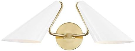 Mitzi H399102-AGB/DG Contemporary Modern Two Light Wall Sconce from Talia Collection in Brass-Ant... | Amazon (US)