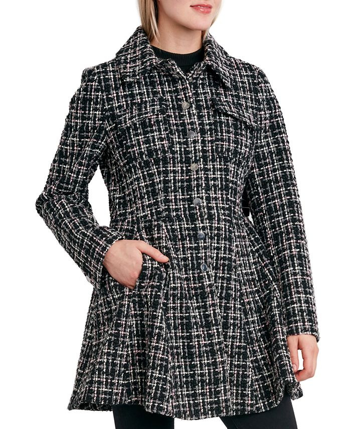 Laundry by Shelli Segal Single-Breasted Skirted Tweed Coat & Reviews - Coats & Jackets - Women - ... | Macys (US)