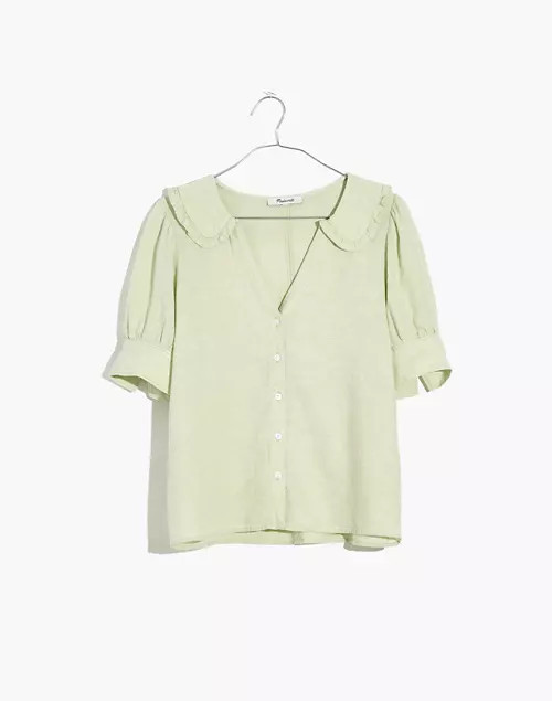 Linen-Blend Peter Pan Collar Shirt | Madewell