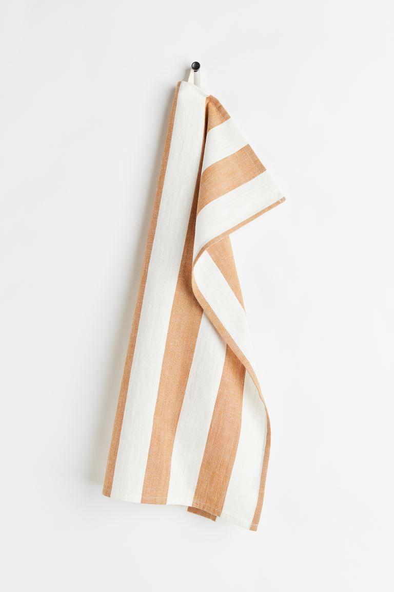Striped Linen-blend Tea Towel | H&M (US)