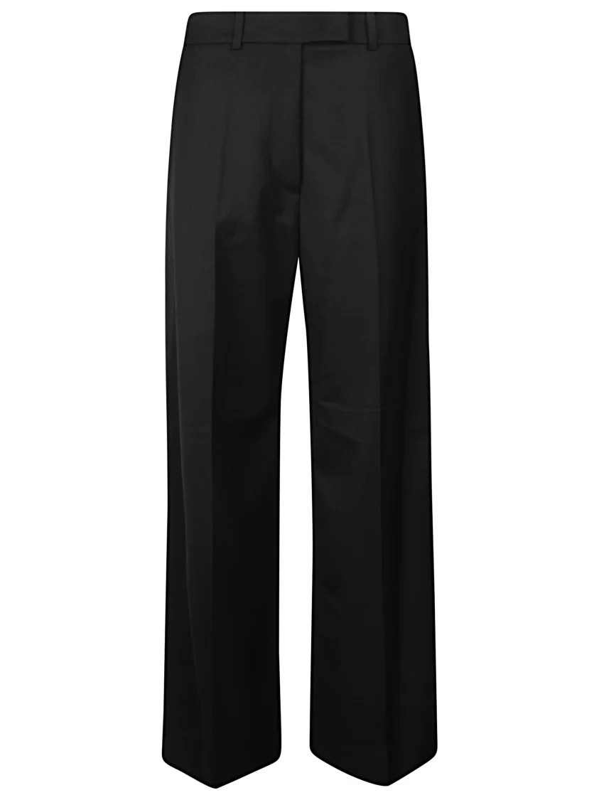 Straight Leg Trousers With Front Pleat | Shop Simon