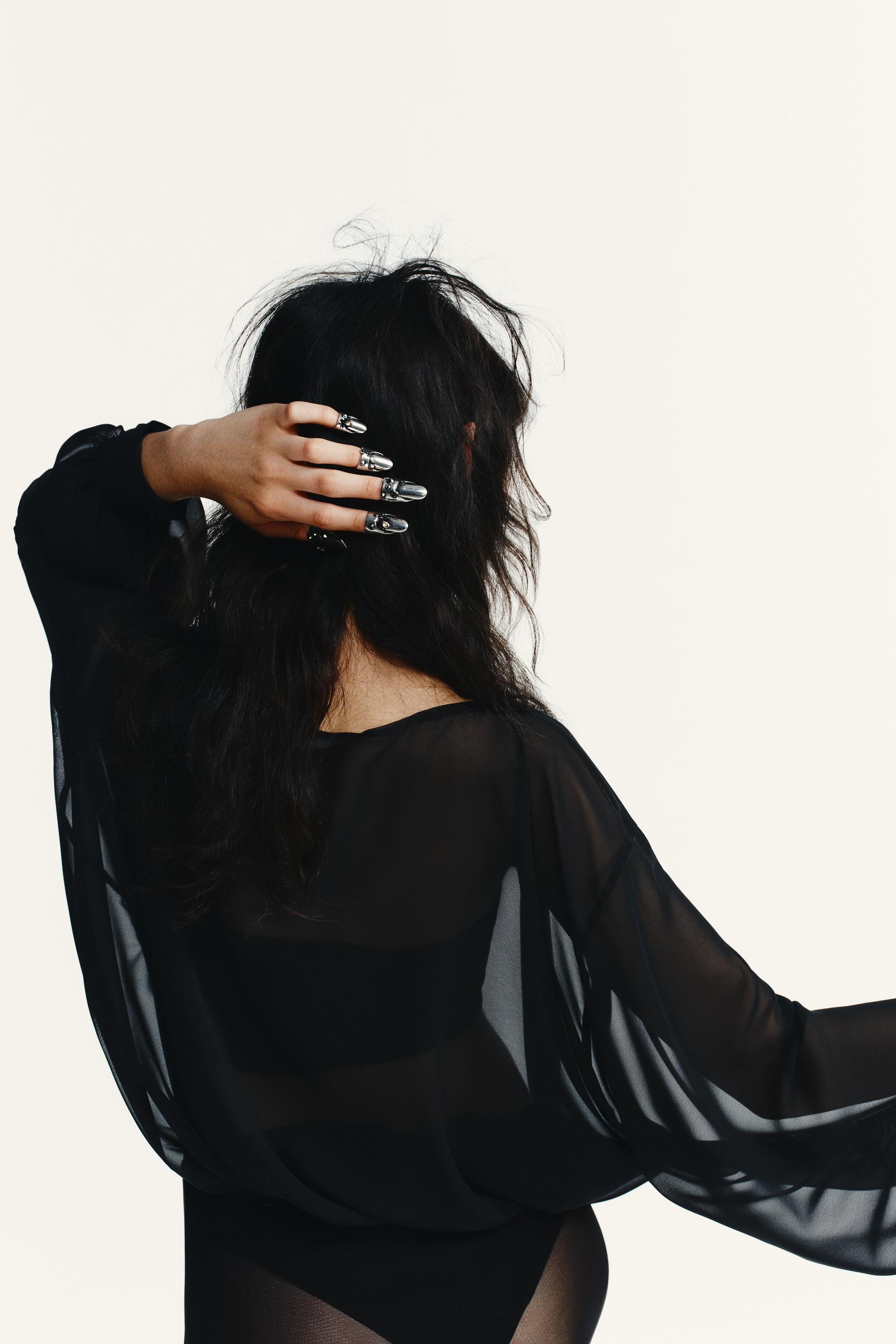 SEMI-SHEER LONG SLEEVE BODYSUIT | Zara US