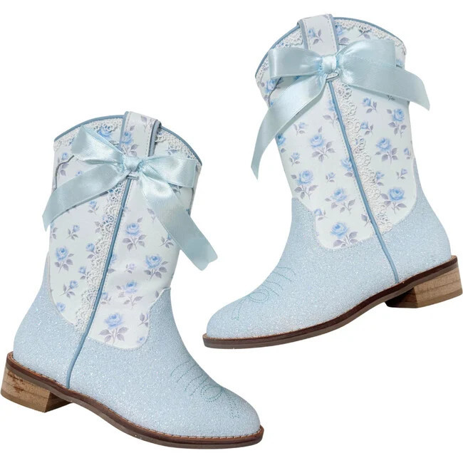 Wild + Rae | Cowgirl Petite Bloom Boots (Blue, Size Kid US 13 / EU 30) | Maisonette | Maisonette