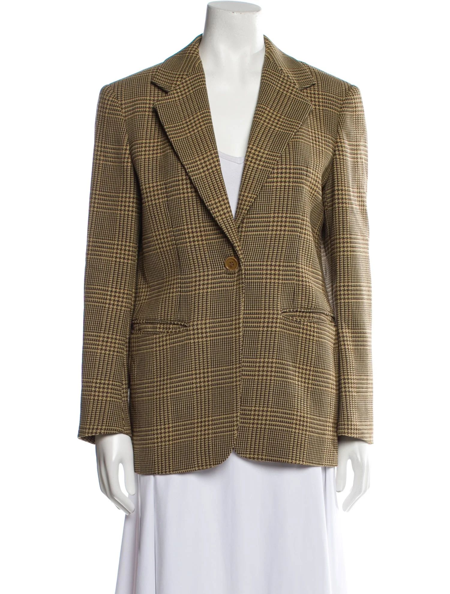 Virgin Wool Houndstooth Print Blazer | The RealReal