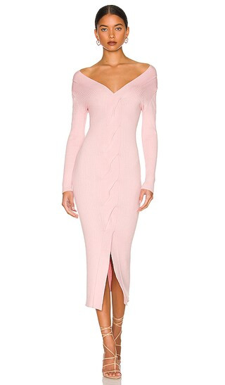 Isla Midi Dress in Soft Pink | Revolve Clothing (Global)