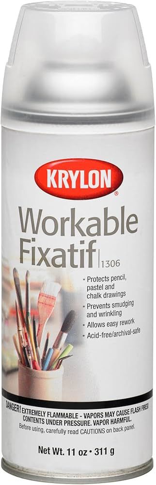 Krylon K01306 Workable Fixatif Spray Clear, 11-Ounce Aerosol,Matte | Amazon (US)