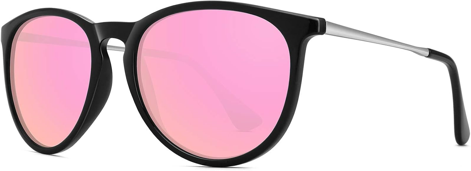 Polarized Sunglasses for Women Vintage Retro Round Mirrored Lens | Amazon (US)