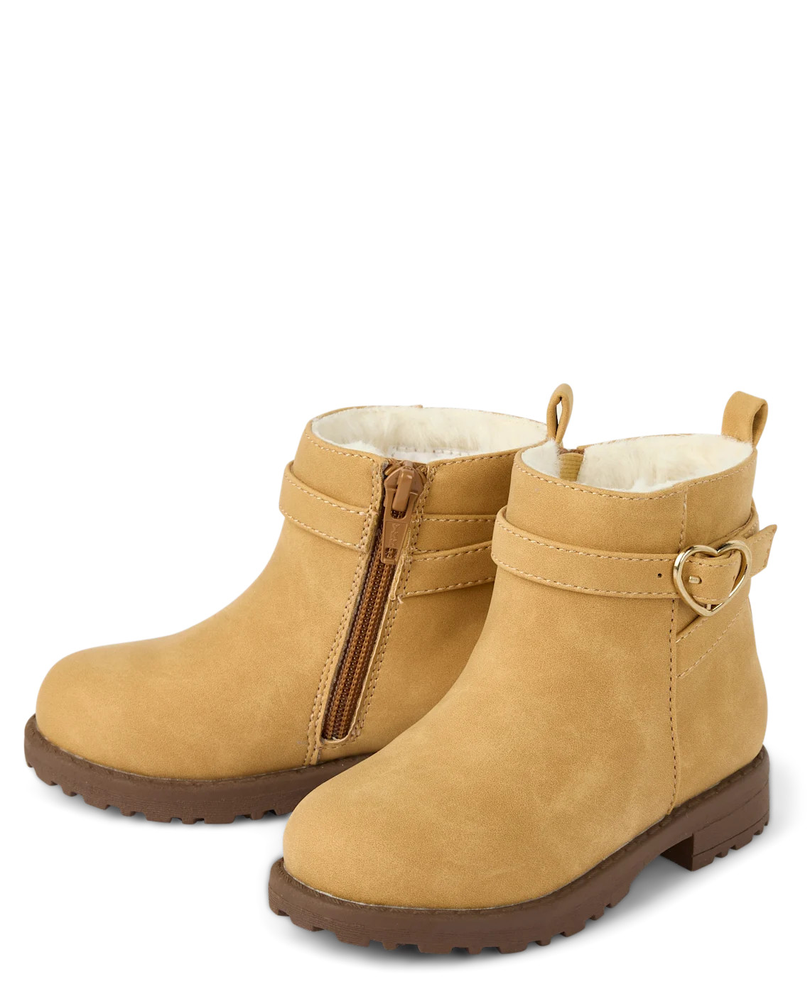 Toddler Girls Heart Buckle Booties - tan | The Children's Place