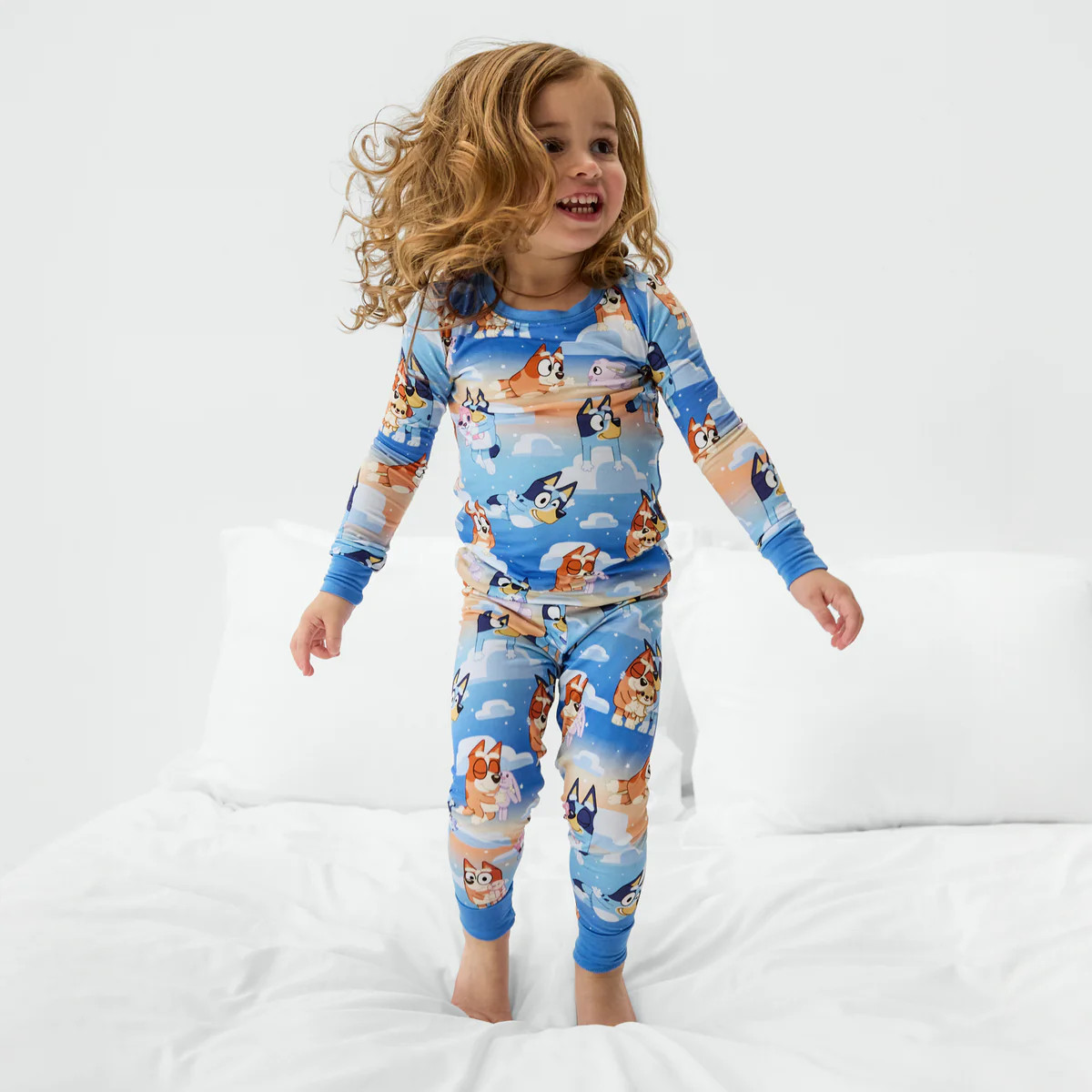 Bluey Blue Sleepytime Two-Piece Long Sleeve & Pants Pajama Set | Little Sleepies