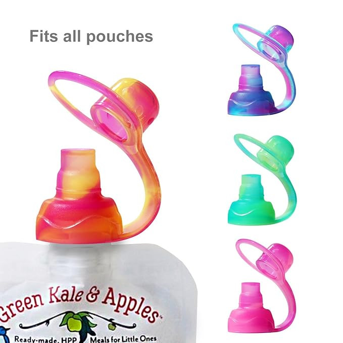 ChooMee SoftSip Food Pouch Tops | 4 CT | Swirl Colors | Amazon (US)