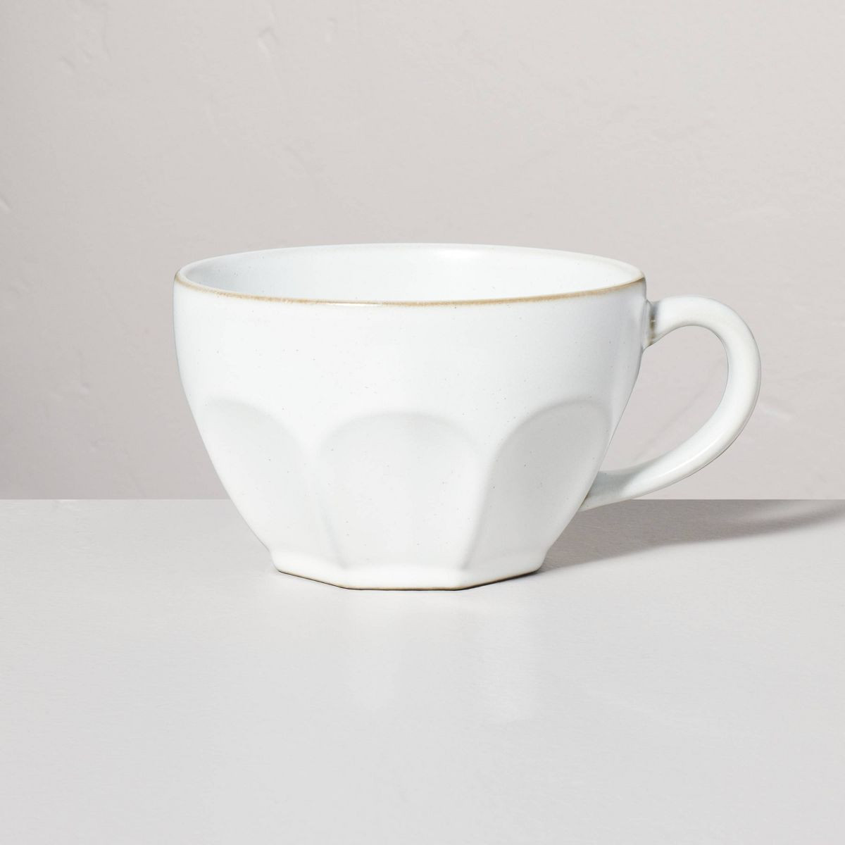 16oz Wide-Fluted Stoneware Latte Mug Cream - Hearth & Hand™ with Magnolia | Target