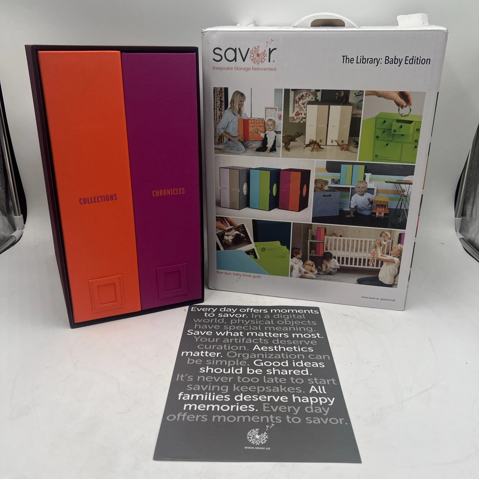 Savor Keepsake Storage Box Set The Library Baby Edition Mementos Orange Purple | eBay | eBay US