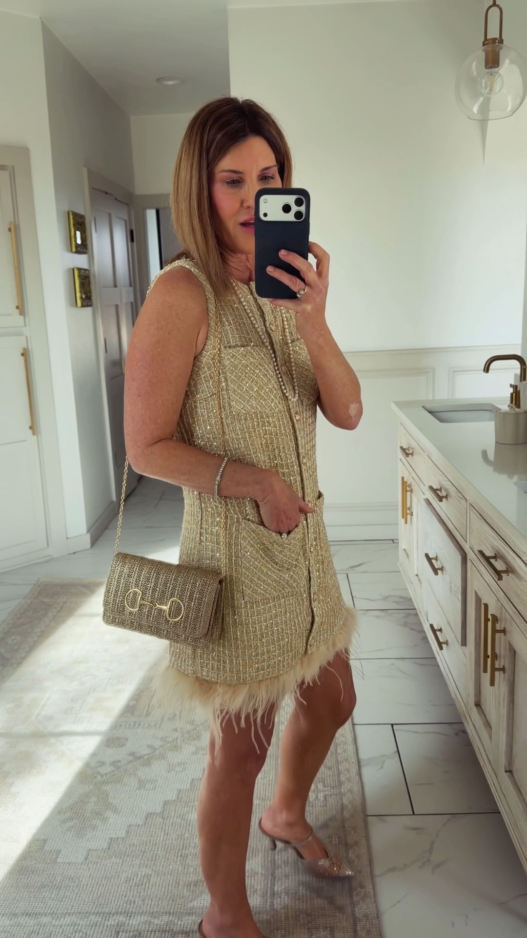 Wearing a size small in this gorgeous tweed dress 

#LTKOver40