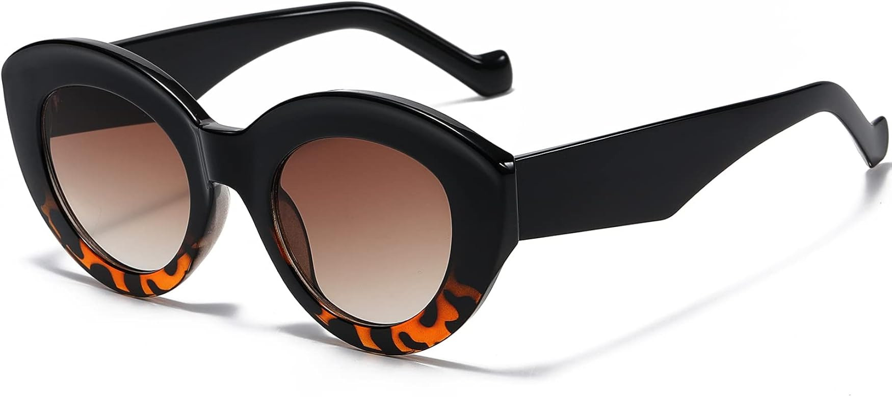 AIEYEZO Oversized Cat Eye Sunglasses for Women Cute Oval Thick Frame Cateye Sun Glasses Chic Retr... | Amazon (US)