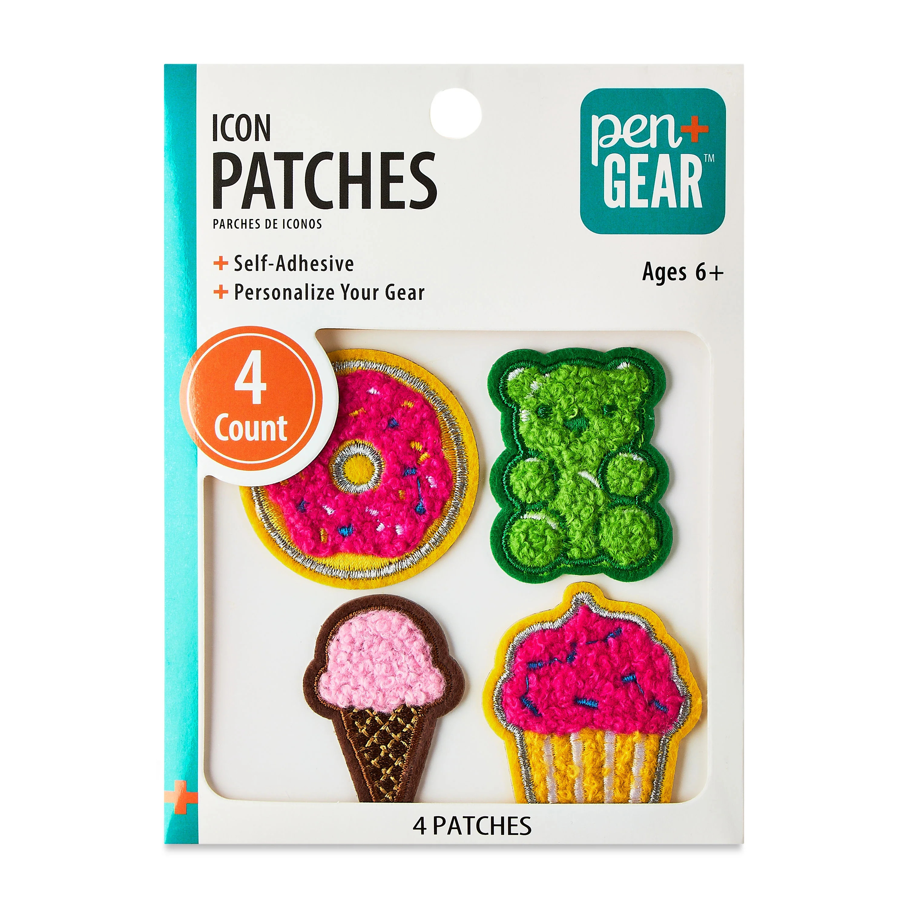 Pen+Gear Chenille Patch Stickers, 4 Count, Sweets, For Backpacks, Lunch Kits and Students - Walma... | Walmart (US)