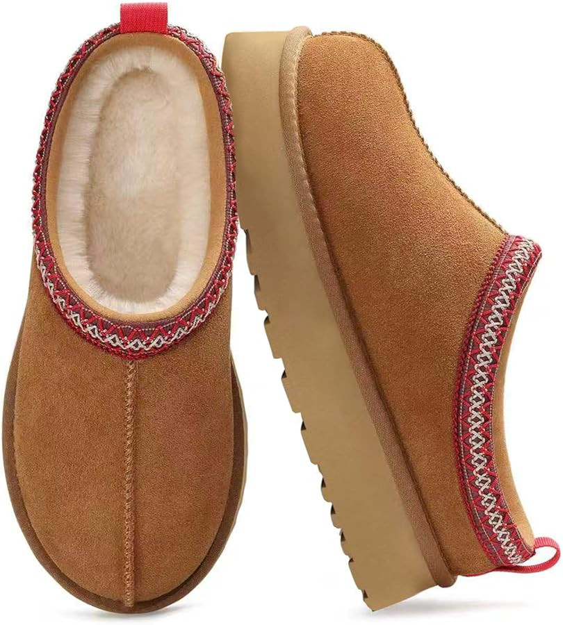 Women's Slippers Platform Mini Boots Short Ankle Boot Fur Fleece Lined House slippers Anti-Slip B... | Amazon (US)