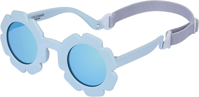 COCOSAND Toddler Sunglasses with Strap Polarized Lens Retro Flexible Flower Frame for Baby Kids B... | Amazon (US)