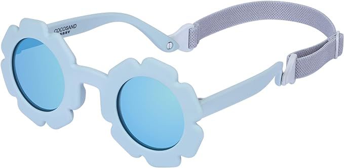 COCOSAND Toddler Sunglasses with Strap Polarized Lens Retro Flexible Flower Frame for Baby Kids B... | Amazon (US)