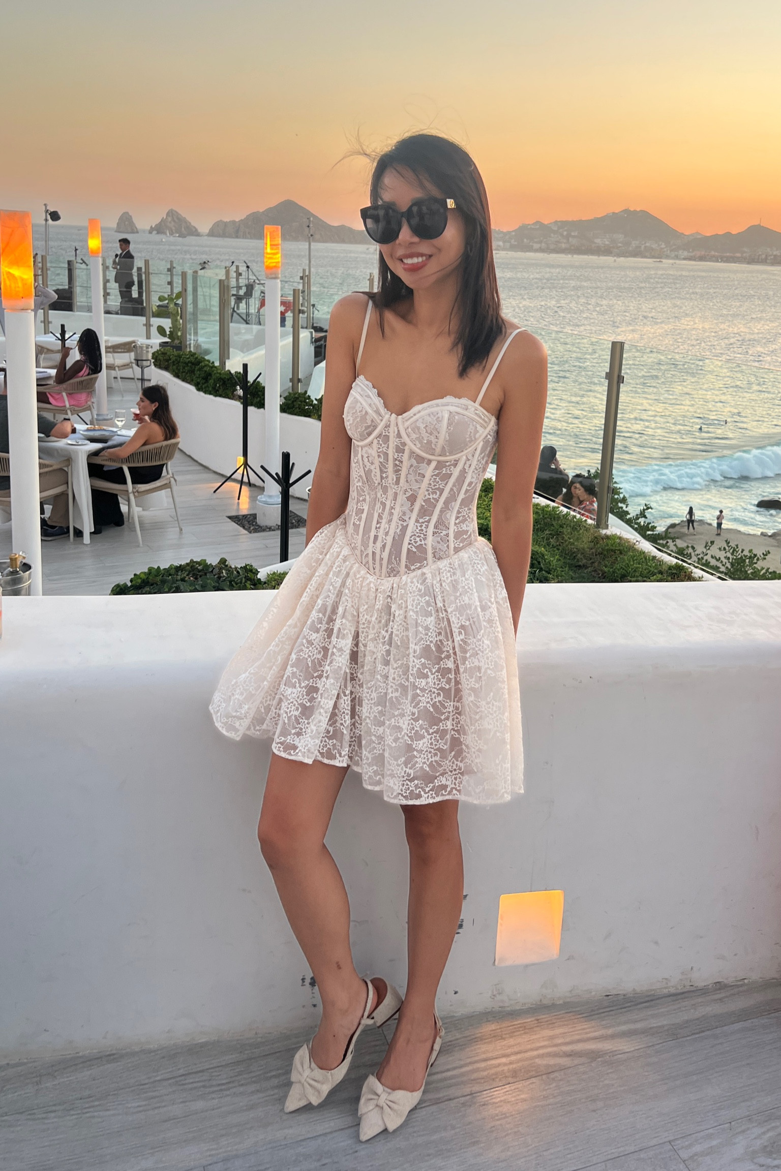 Ended up returning the dress because the boning part ripped open and poked out of the dress by several inches. Also the skirt length was uneven with one side longer than the other. 