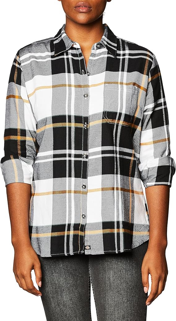 Dickies Women's Long-Sleeve Plaid Flannel Shirt | Amazon (US)
