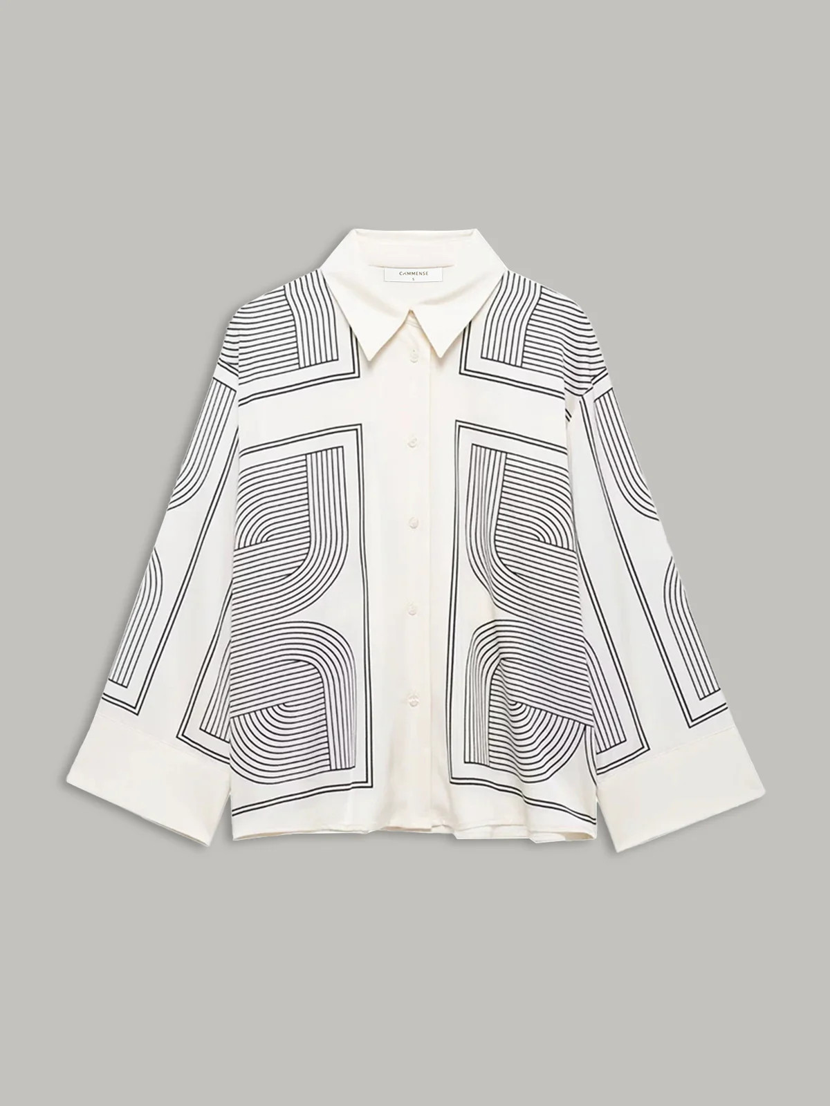 Geometrical Print Lapel Shirt | Commense