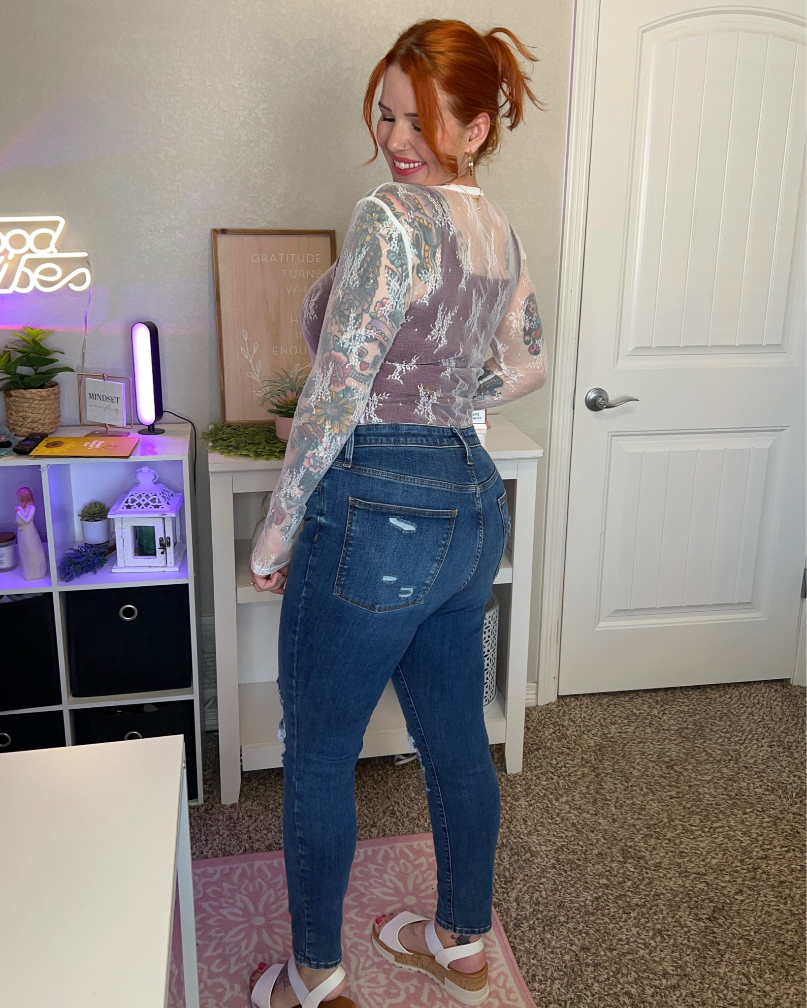 LTK still won’t let me tag Amazon (yet), but the lace top is from Amazon (in my Amazon Storefront), jeans are under tank are shared here ✨ jeans- size 12 • top- size large 

#LTKSaleAlert #LTKMidsize