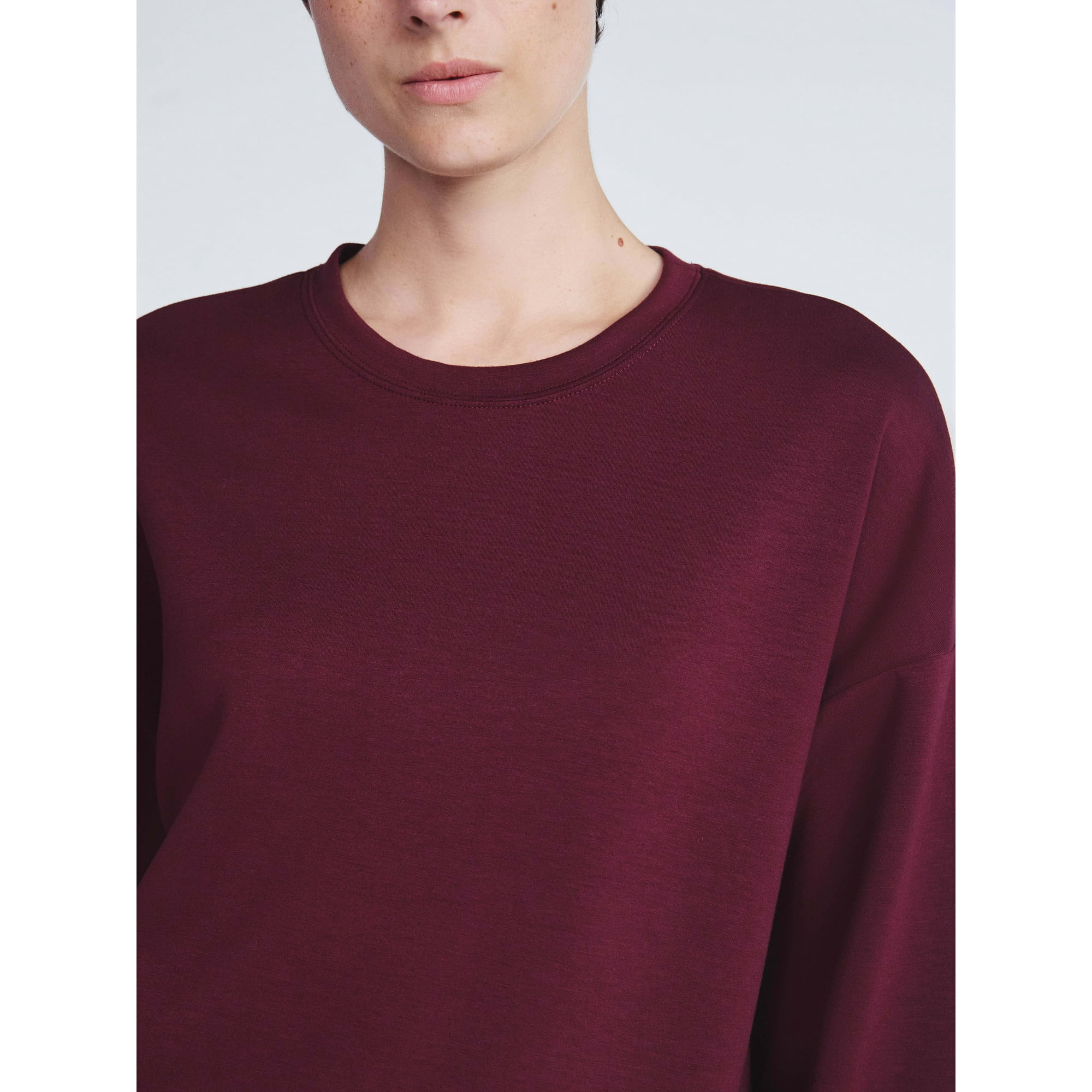 Scoop Women's and Women's Plus New Scubaknit Cropped Sweatshirt with Drop Sleeves, Sizes XS-4X | Walmart (US)