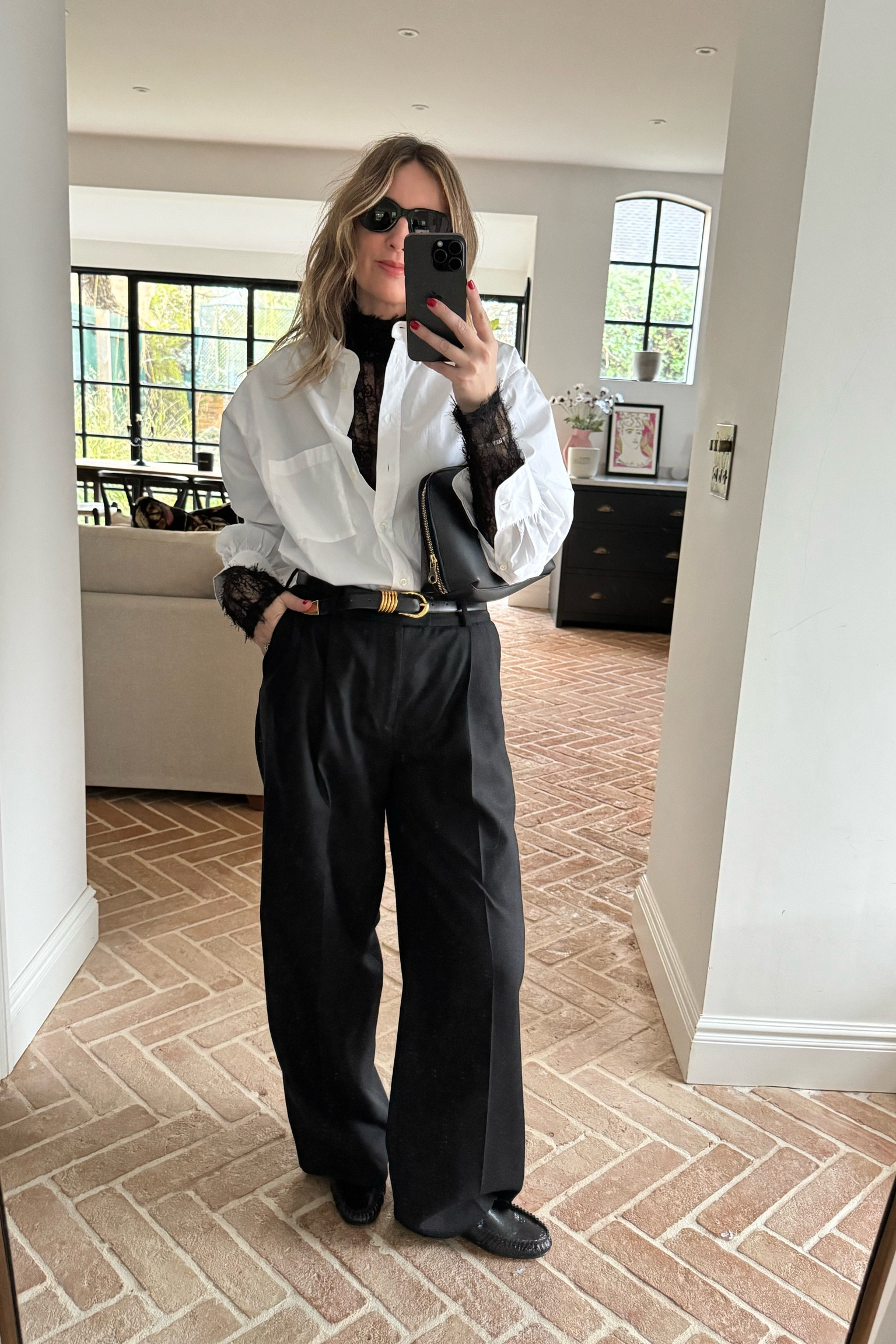 Layering a lace top under a white shirt with tailored trousers | lace bodysuit | lace top | taiored trousers | 

#LTKeurope #LTKstyletip #LTKwinter