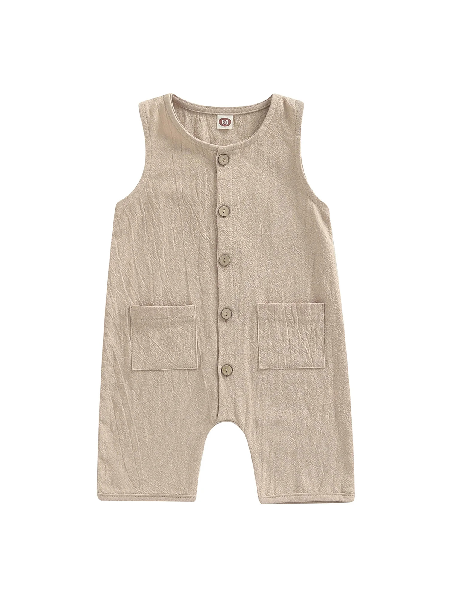 Bagilaanoe Newborn Baby Boy Jumpsuit 6 12 18 24 Months Infant Outfit Sleeveless Button Down One P... | Walmart (US)