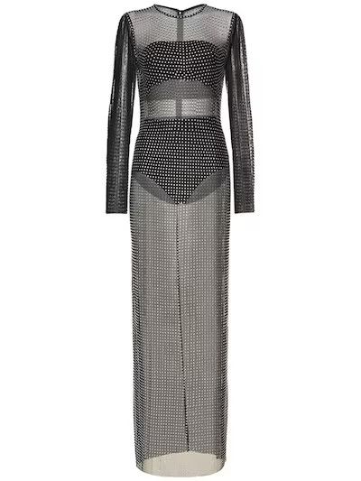 Embellished mesh long dress - Giuseppe Di Morabito - Women | Luisaviaroma | Luisaviaroma