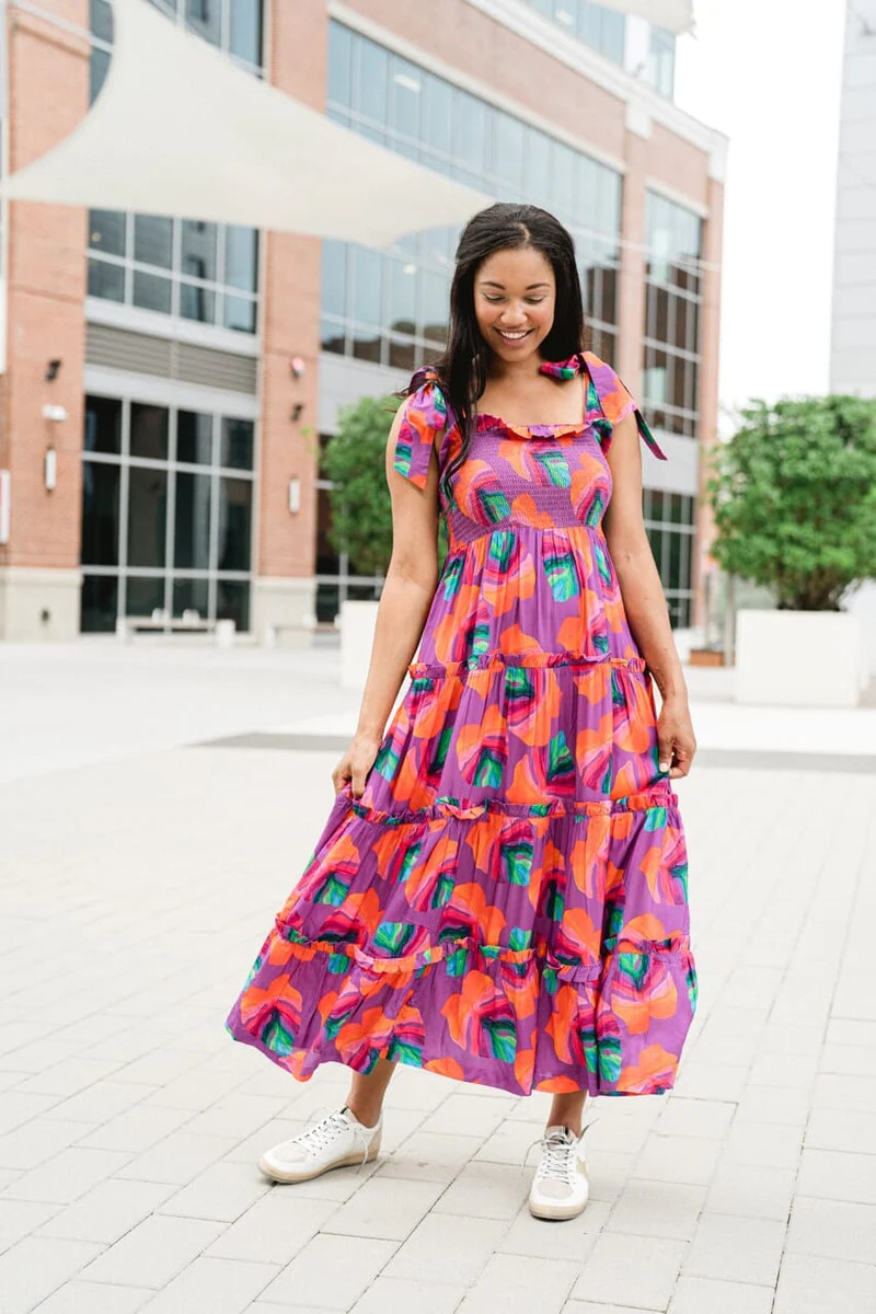 Audrey Midi Dress | Dahlia Purple | Briton Court