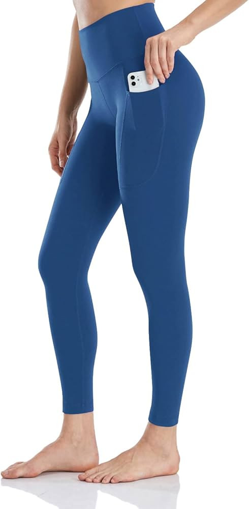 HeyNuts Essential 7/8 Leggings with Side Pockets for Women, High Waisted Compression Workout Yoga... | Amazon (US)