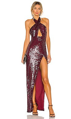 Michael Costello x REVOLVE Soraya Gown in Burgundy from Revolve.com | Revolve Clothing (Global)
