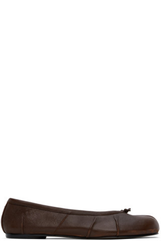 Maison Margiela - Brown Tabi New Ballerina Flats | SSENSE