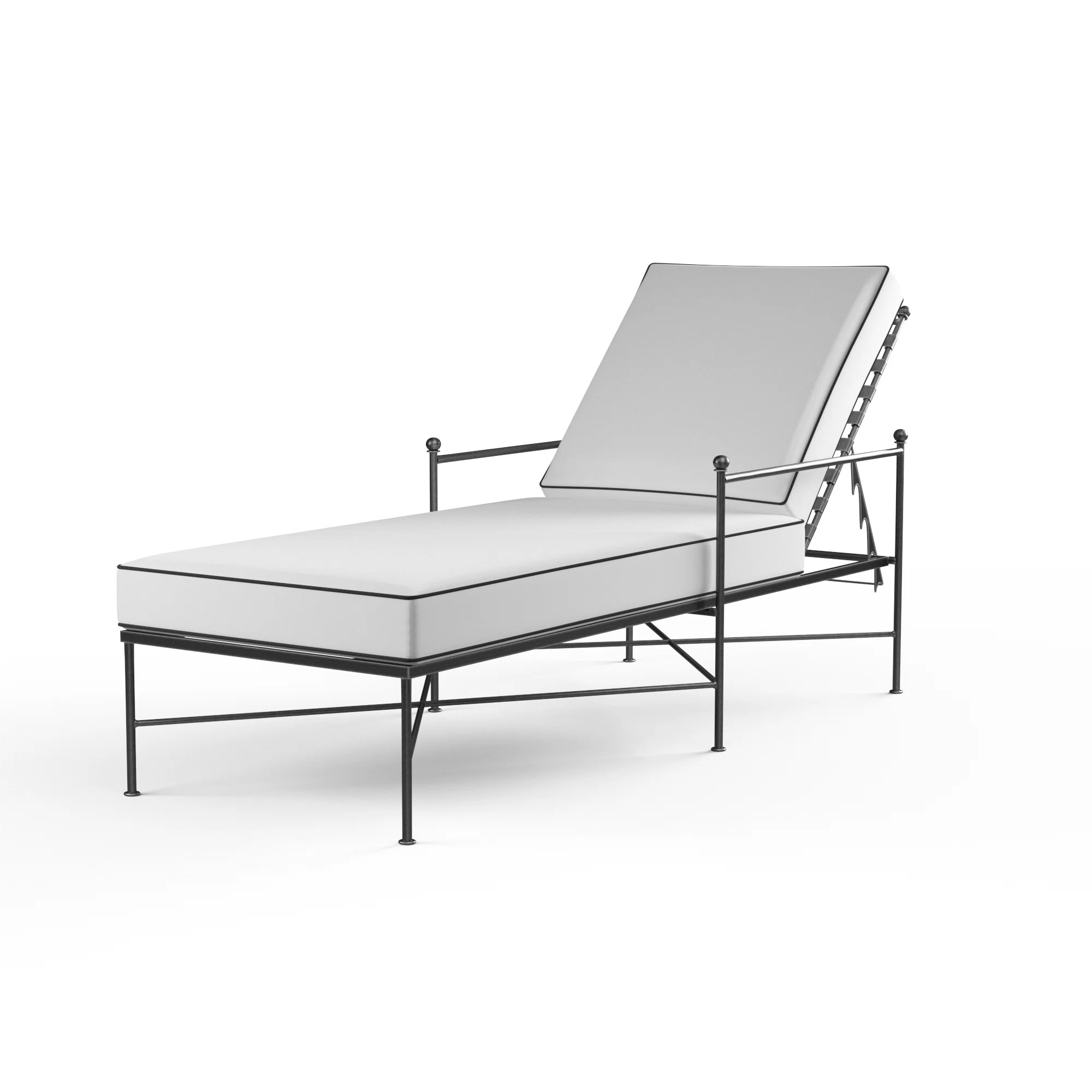 Lucier 80'' Long Reclining Single Chaise with Sunbrella Cushions | Wayfair North America