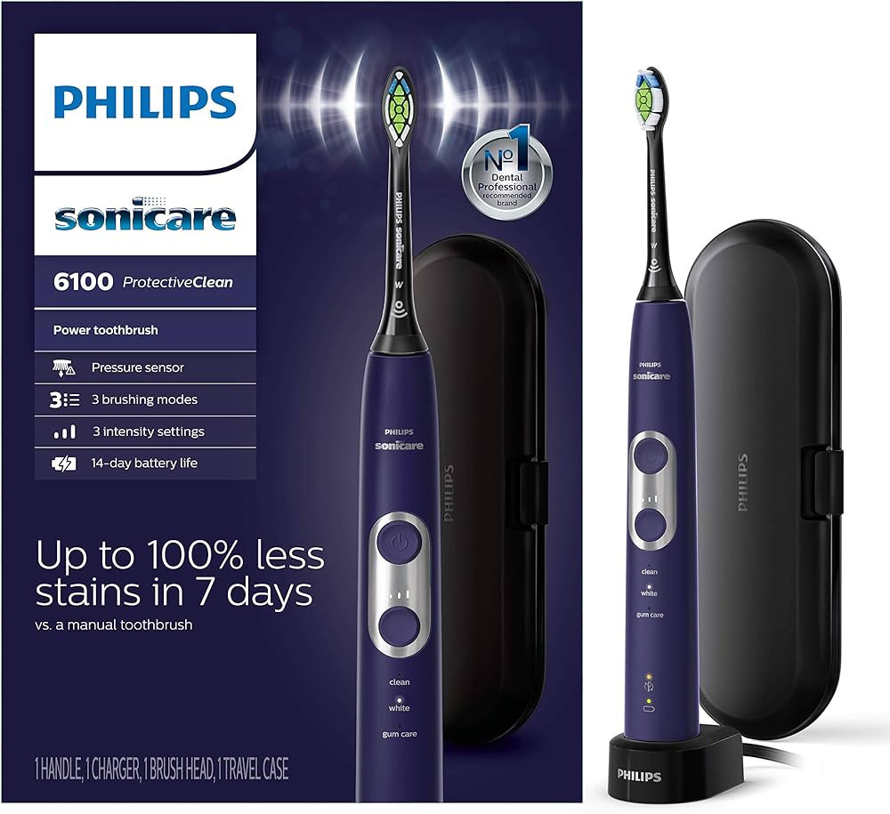 Philips Sonicare ProtectiveClean 6100 Rechargeable Electric Power Toothbrush, Deep Purple, HX6471... | Amazon (US)
