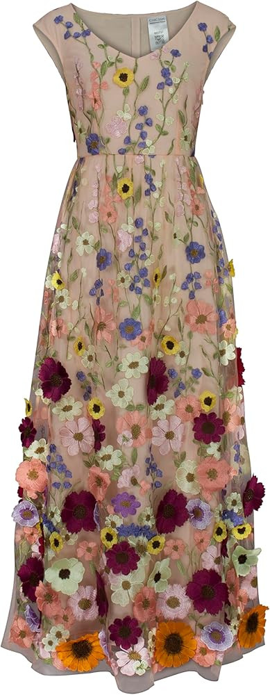 CHIC STAR Womens 3D Floral Applique Maxi Dress | Amazon (US)