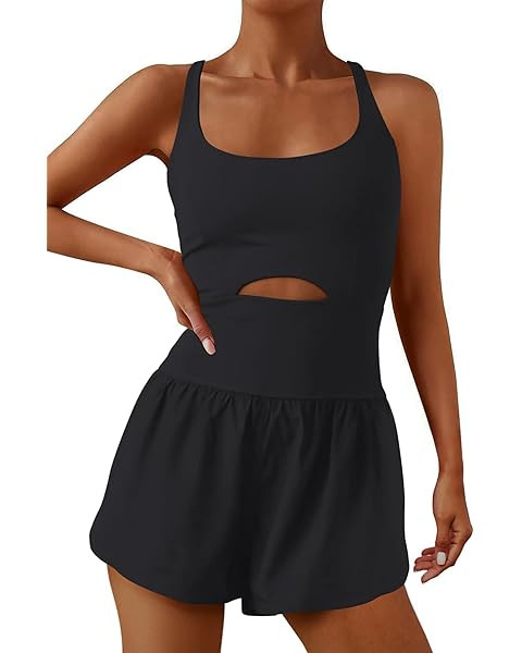 Caracilia Women's Workout Athletic Romper Summer Sets Short Jumpsuits Onesie Running Outfits Exer... | Amazon (US)