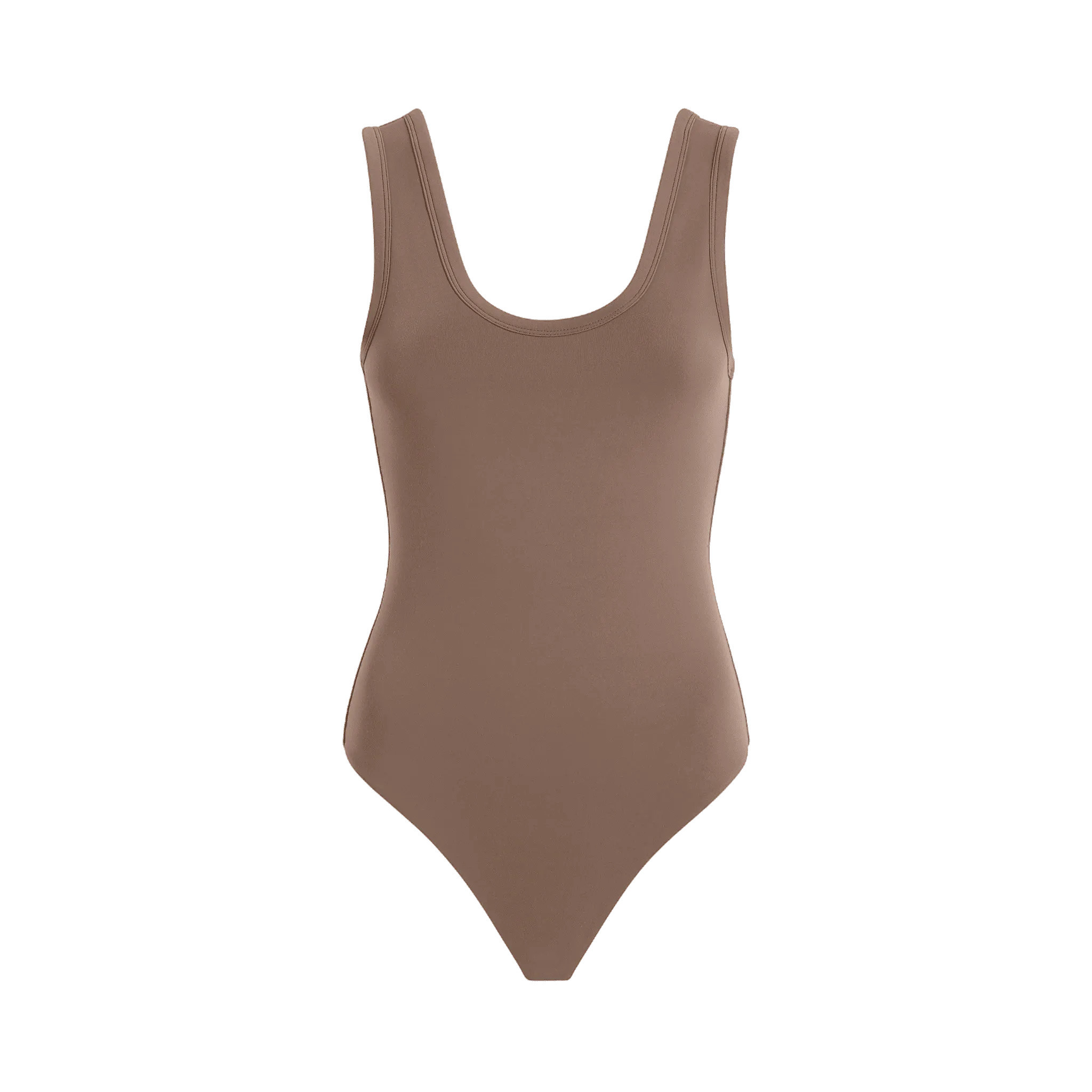 Women's Seamless Scoop Tank Bodysuit | Mocha - nuuds | nuuds