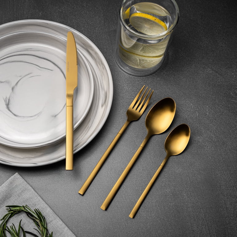 Thyme & Table Arden 16 Piece Gold Stainless Steel Flatware Set, Service for 4 | Walmart (US)